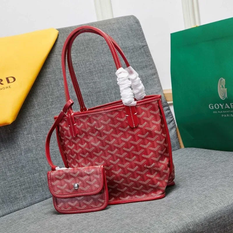 Goyard Red Mini Tote Bag with Pouch - Image 3