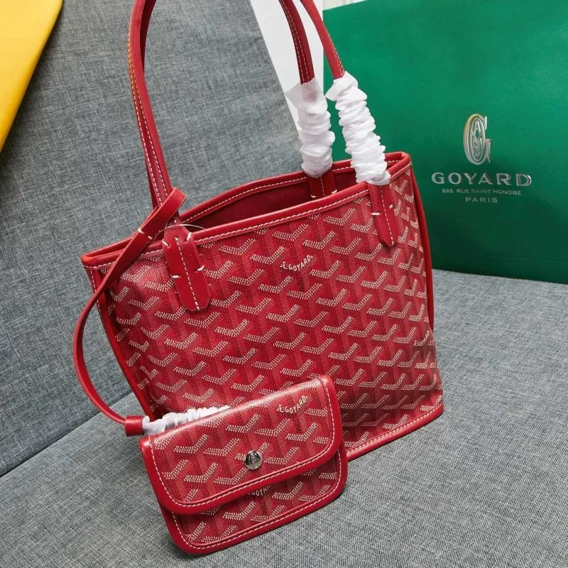 Goyard Red Mini Tote Bag with Pouch - Image 4