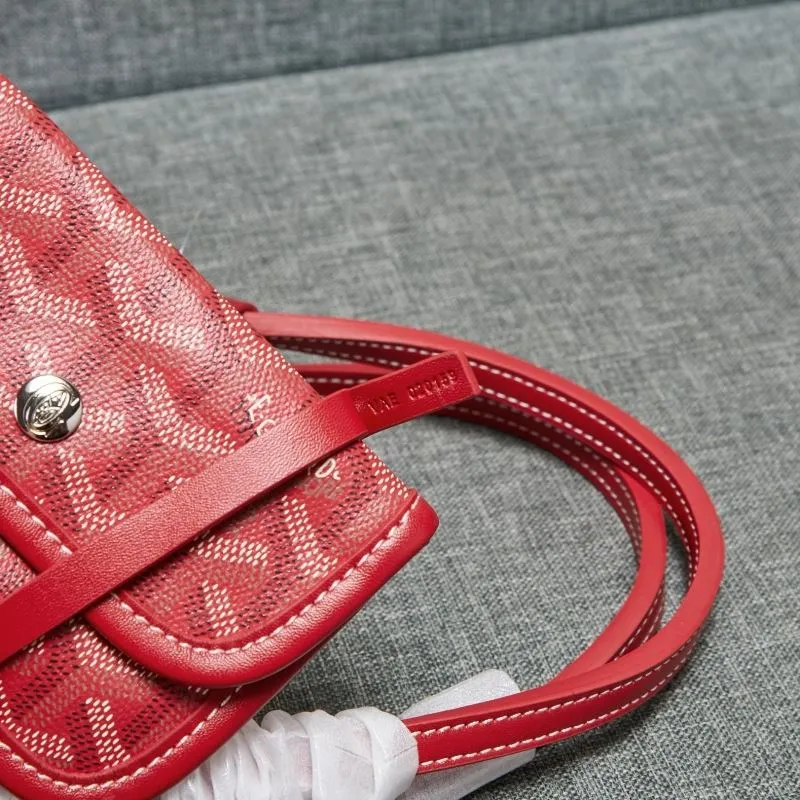 Goyard Red Mini Tote Bag with Pouch - Image 8