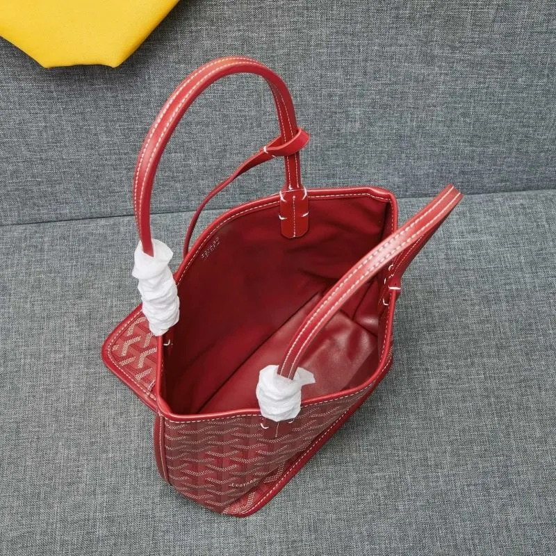 Goyard Red Mini Tote Bag with Pouch - Image 9
