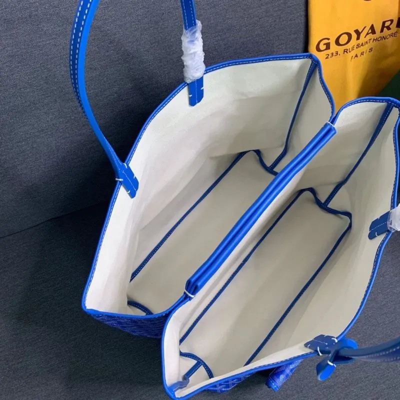 Goyard Blue Tote Bag with Pouch - Image 4