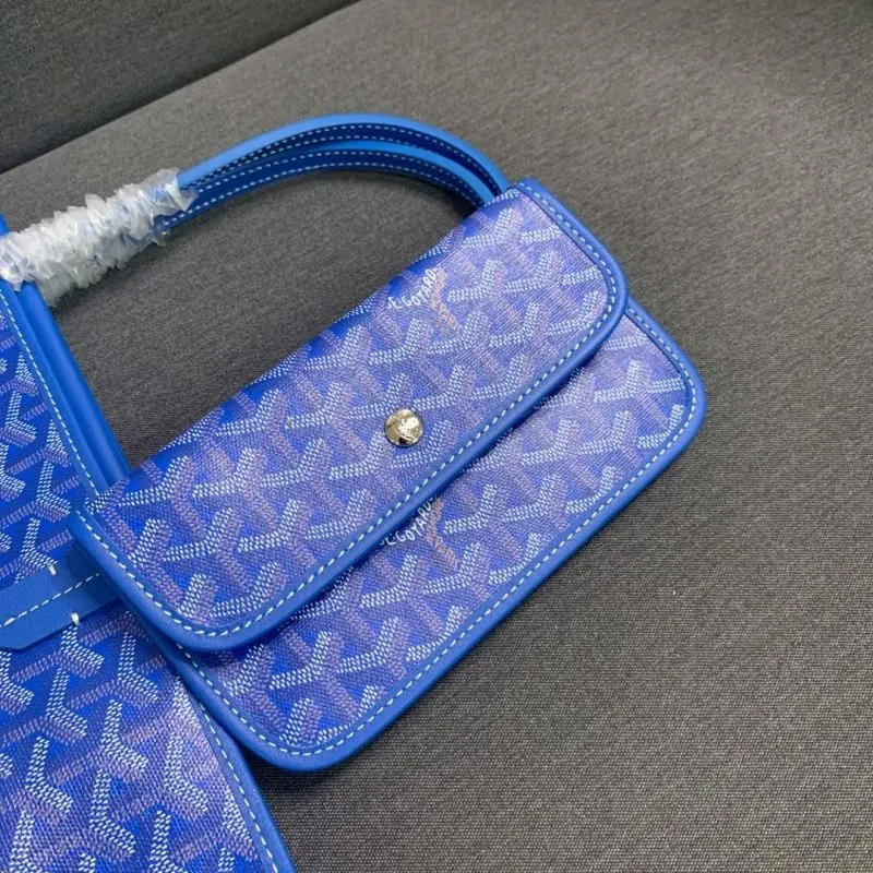Goyard Blue Tote Bag with Pouch - Image 7