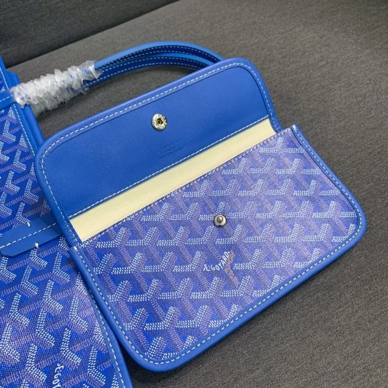 Goyard Blue Tote Bag with Pouch - Image 8