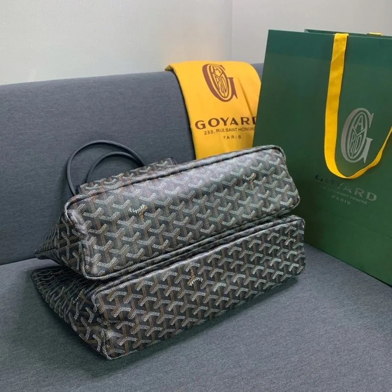 Goyard Dark Tote Shopping Bag 642 with Pouch - Image 3