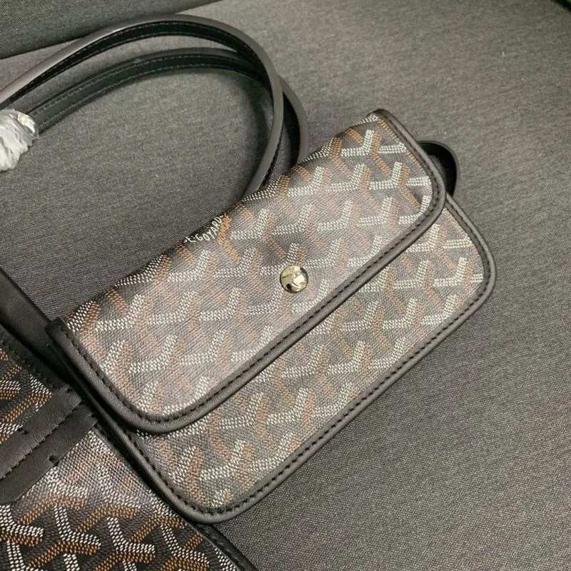 Goyard Dark Tote Shopping Bag 642 with Pouch - Image 7