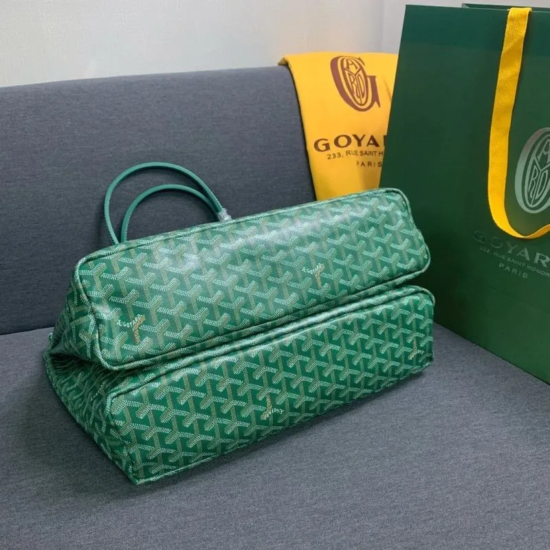 Goyard Green Tote Bag with Small Pouch - Image 3