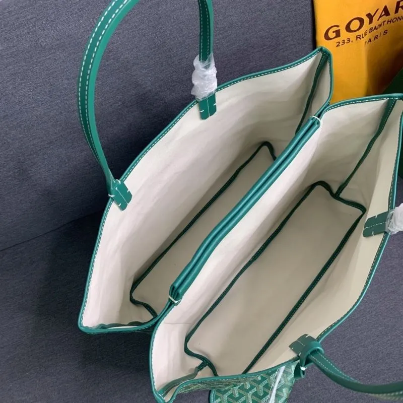 Goyard Green Tote Bag with Small Pouch - Image 4