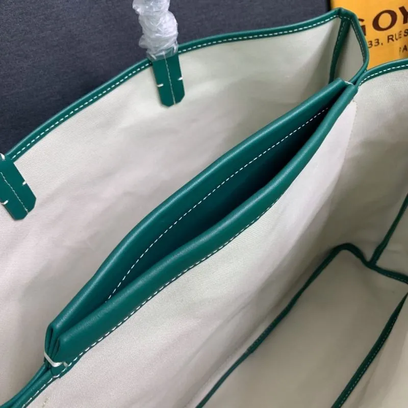 Goyard Green Tote Bag with Small Pouch - Image 5