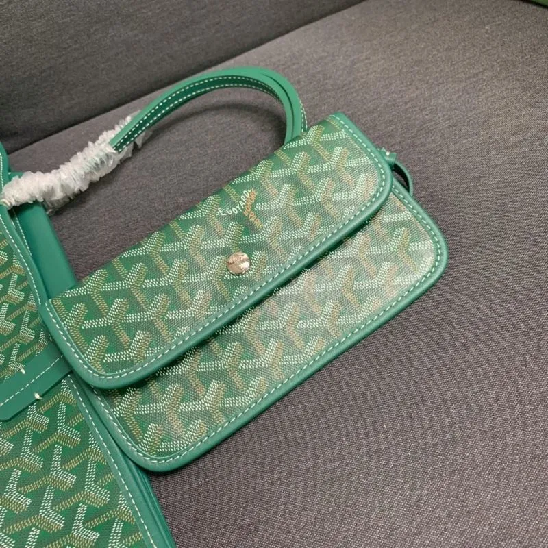 Goyard Green Tote Bag with Small Pouch - Image 7