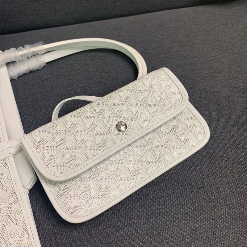 Goyard White Tote Bag with Pouch 648 - Image 7