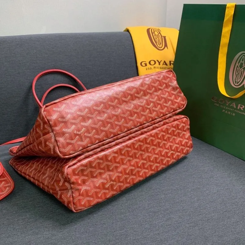 Goyard Red Tote Bag with Pouch - Image 3