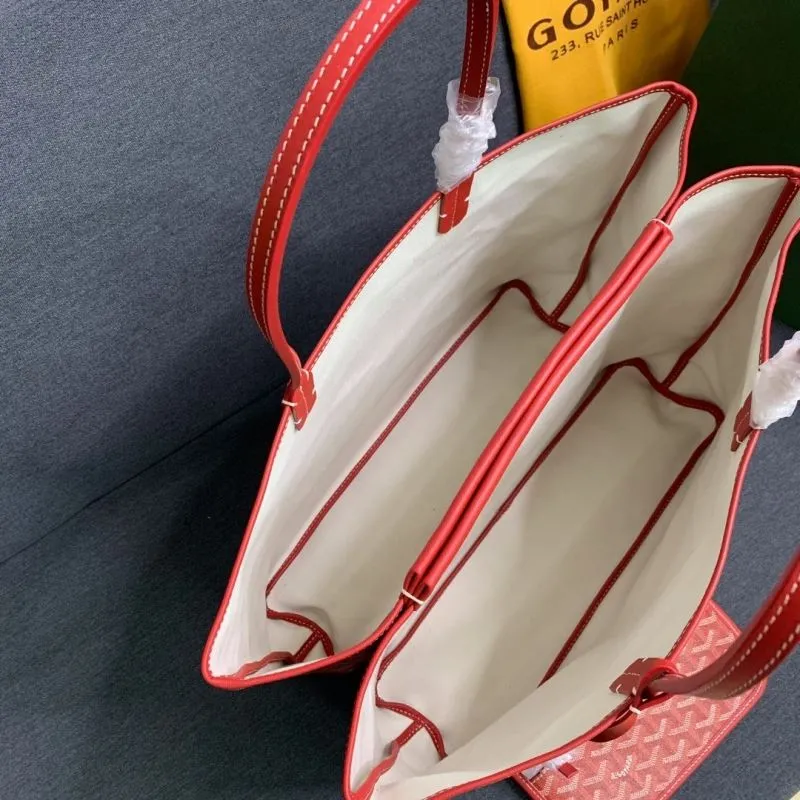 Goyard Red Tote Bag with Pouch - Image 4