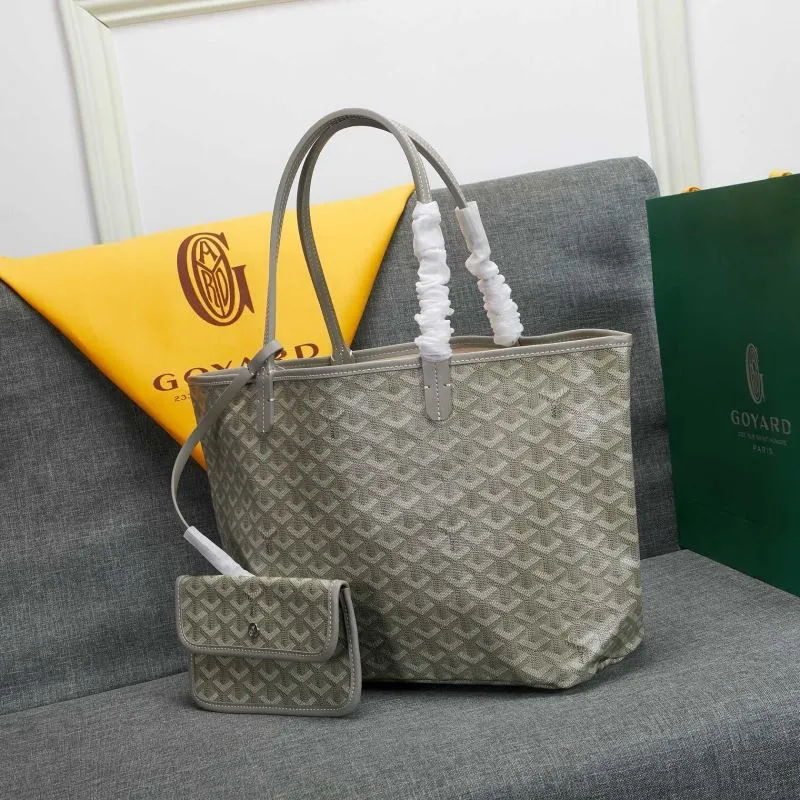 Goyard Gray Shopping Tote Bag with Pouch 651 - Image 3