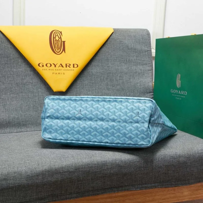 Goyard Light Blue Tote Bag with Pouch 652 - Image 5