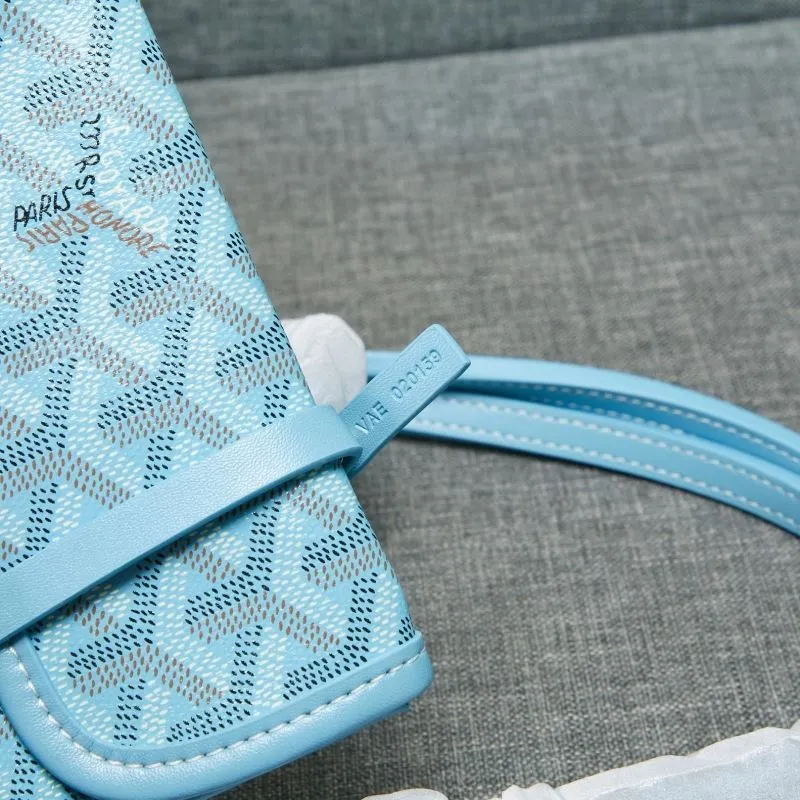 Goyard Light Blue Tote Bag with Pouch 652 - Image 8