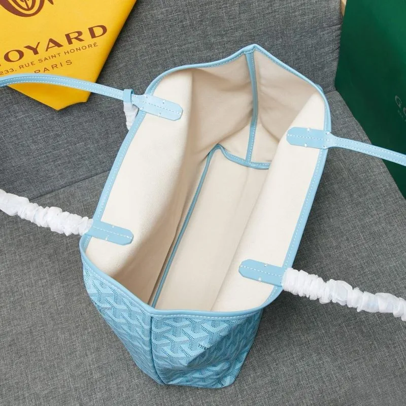 Goyard Light Blue Tote Bag with Pouch 652 - Image 9