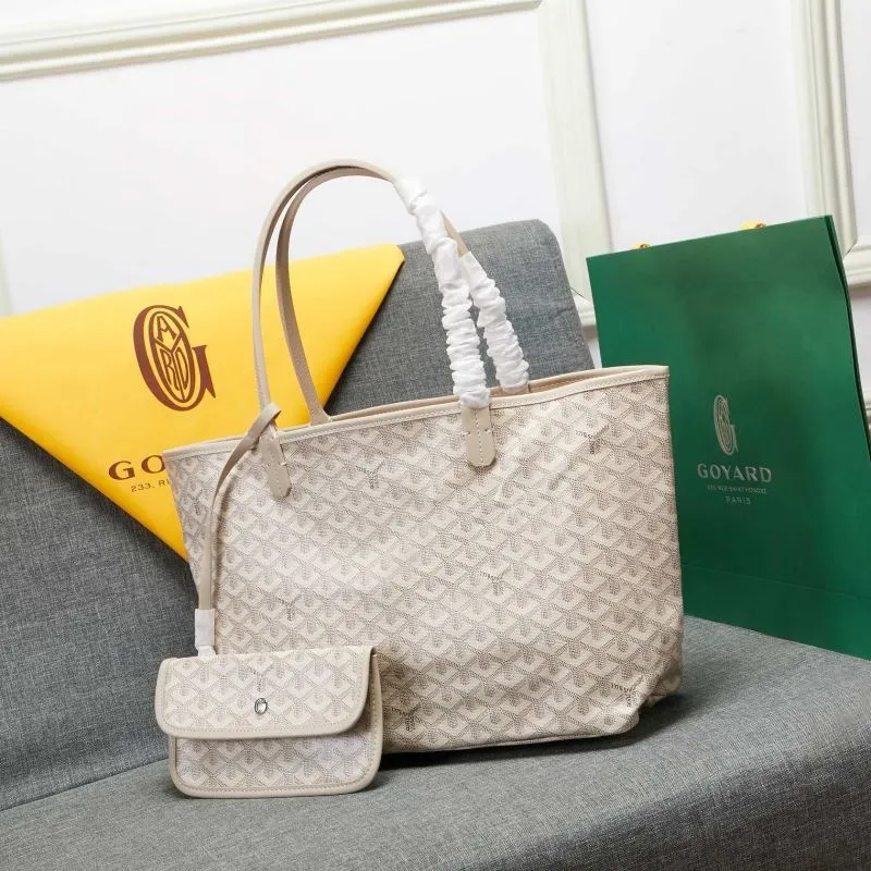 Goyard Beige Tote Bag with Pouch 653 - Image 3