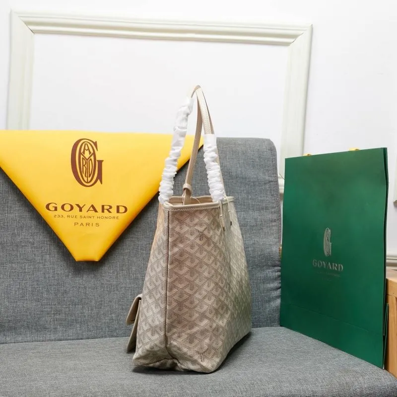 Goyard Beige Tote Bag with Pouch 653 - Image 4