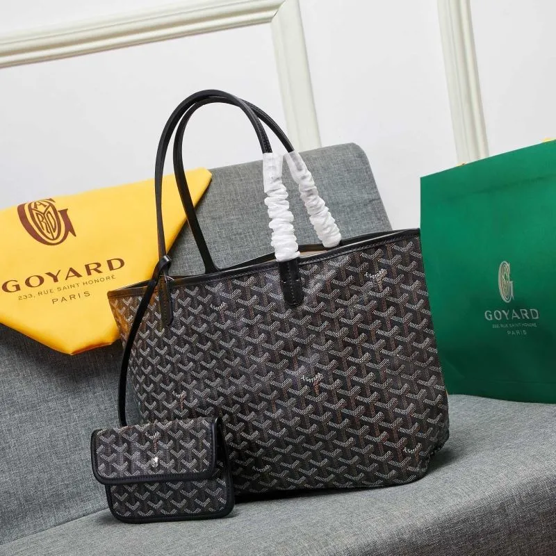 Goyard Black Shopping Tote Bag with Pouch SKU 657 - Image 3