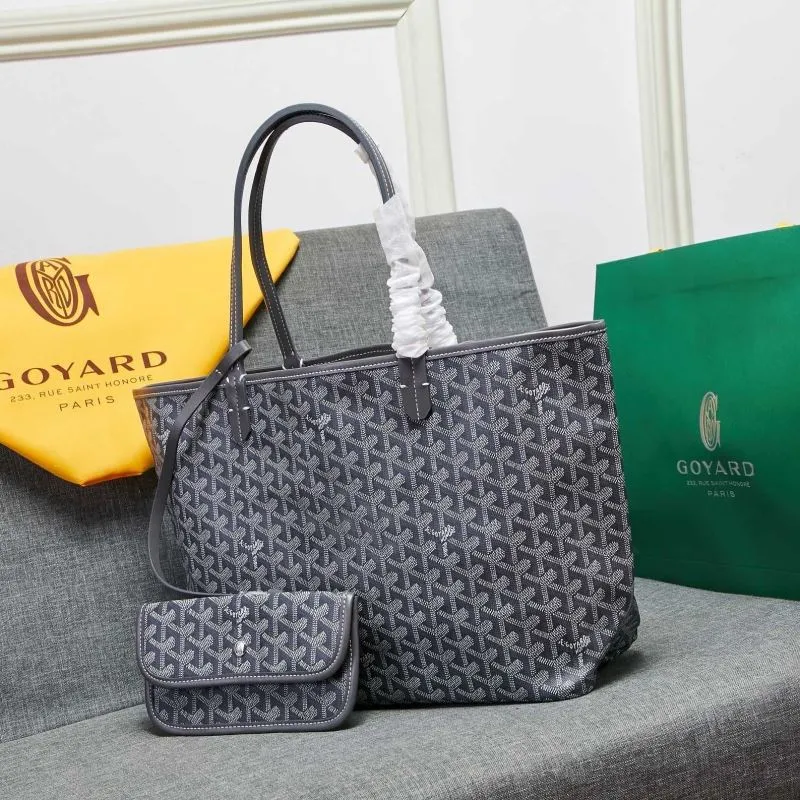 Goyard Gray Shopping Tote Bag with Pouch 660 - Image 3