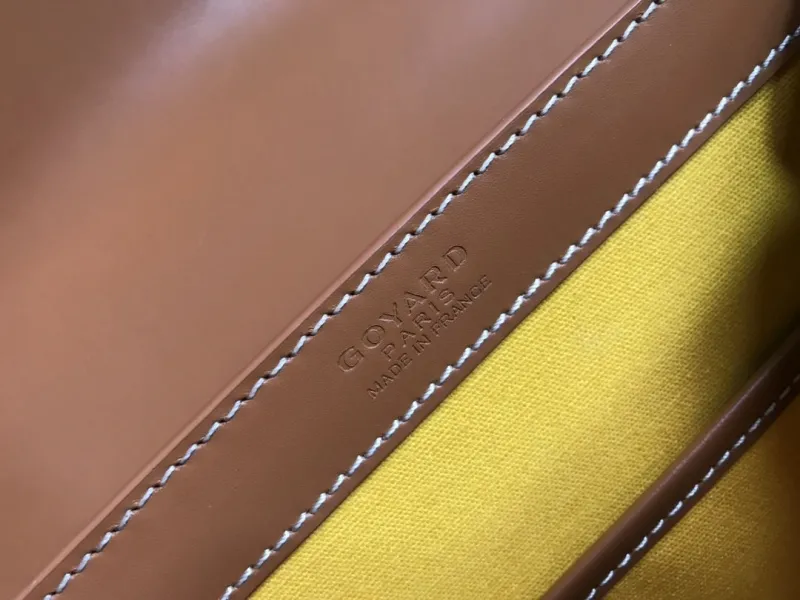 Goyard Black Tan Top Handle Handbag with Strap - Image 6