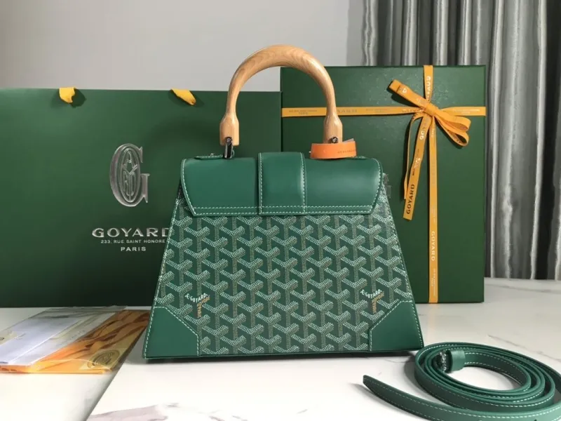 Goyard Green Top Handle Handbag - Image 3