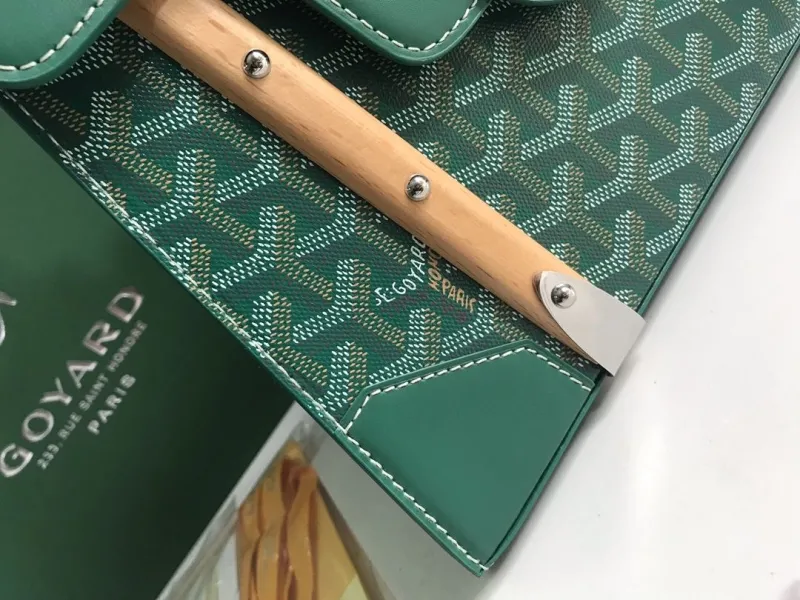Goyard Green Top Handle Handbag - Image 7