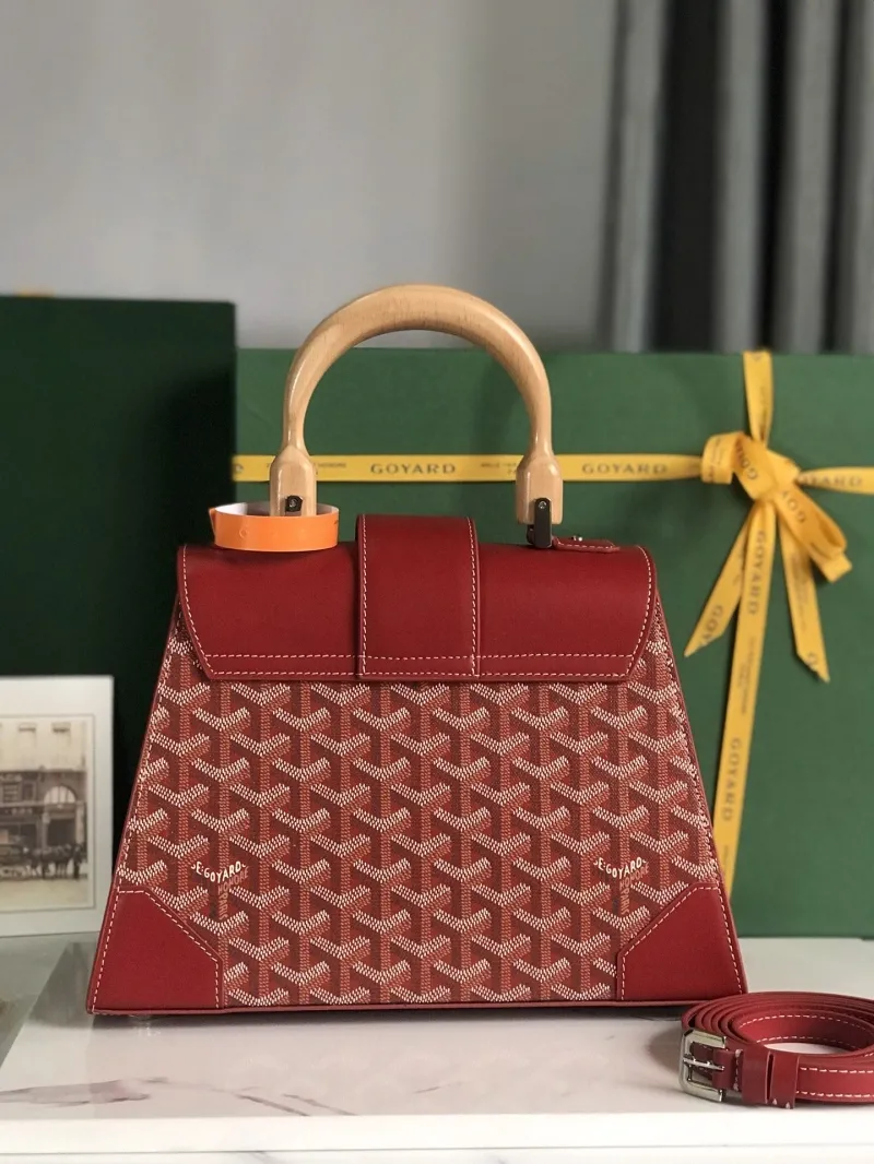 Goyard Red Top Handle Handbag with Strap - Image 4