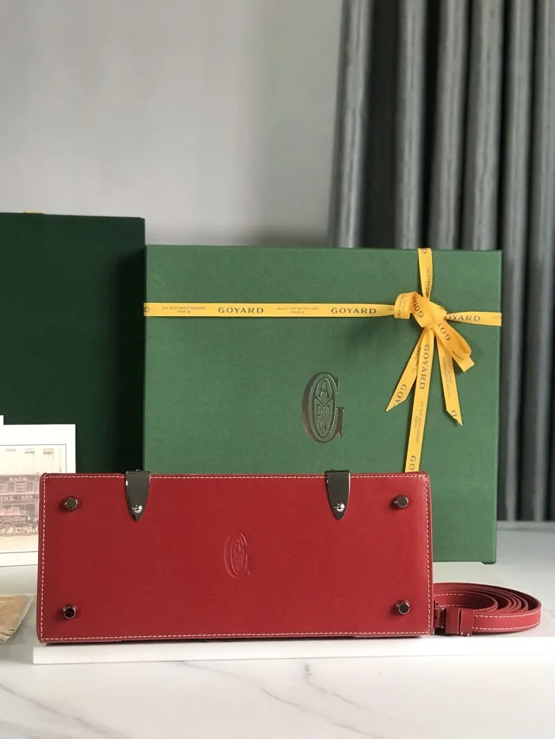 Goyard Red Top Handle Handbag with Strap - Image 5