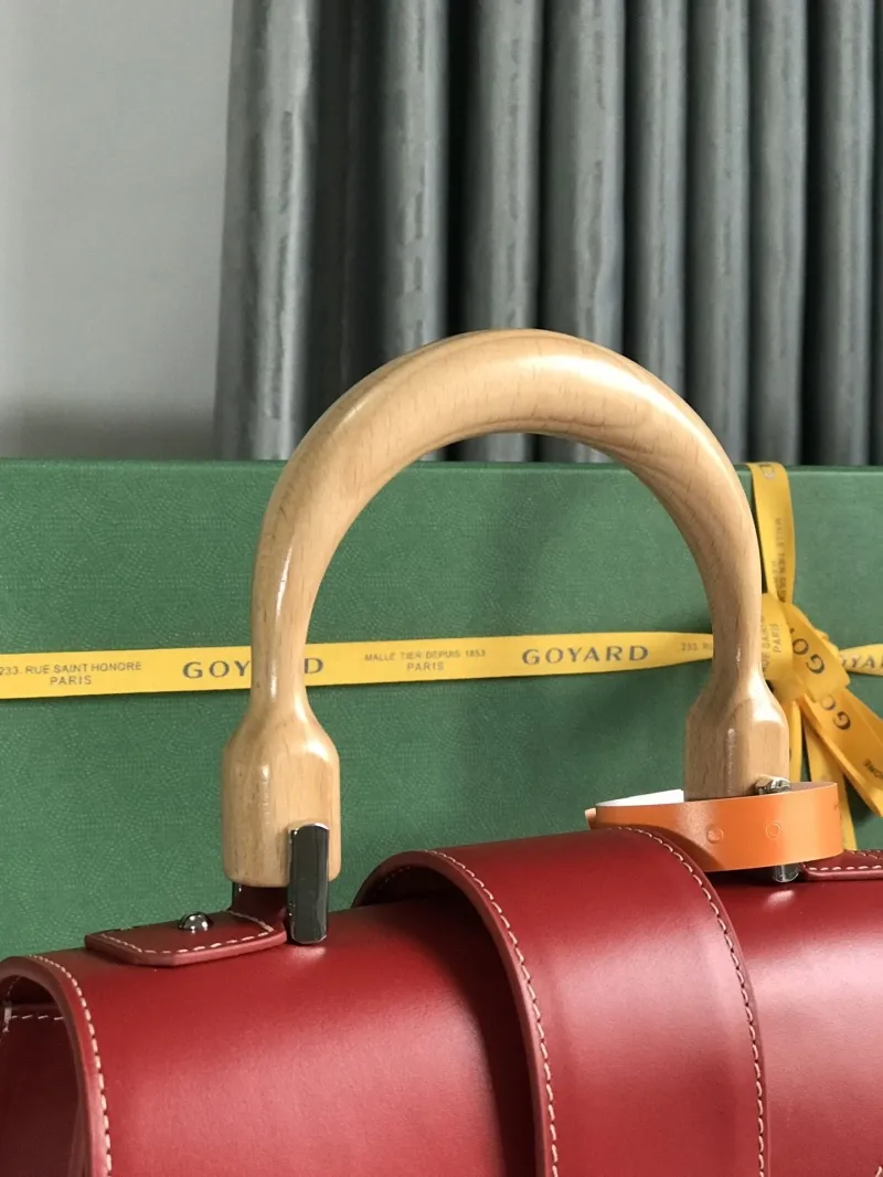 Goyard Red Top Handle Handbag with Strap - Image 6