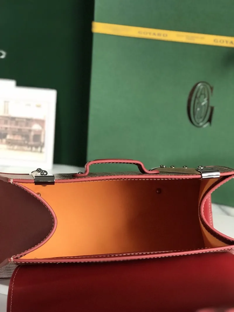 Goyard Red Top Handle Handbag with Strap - Image 8