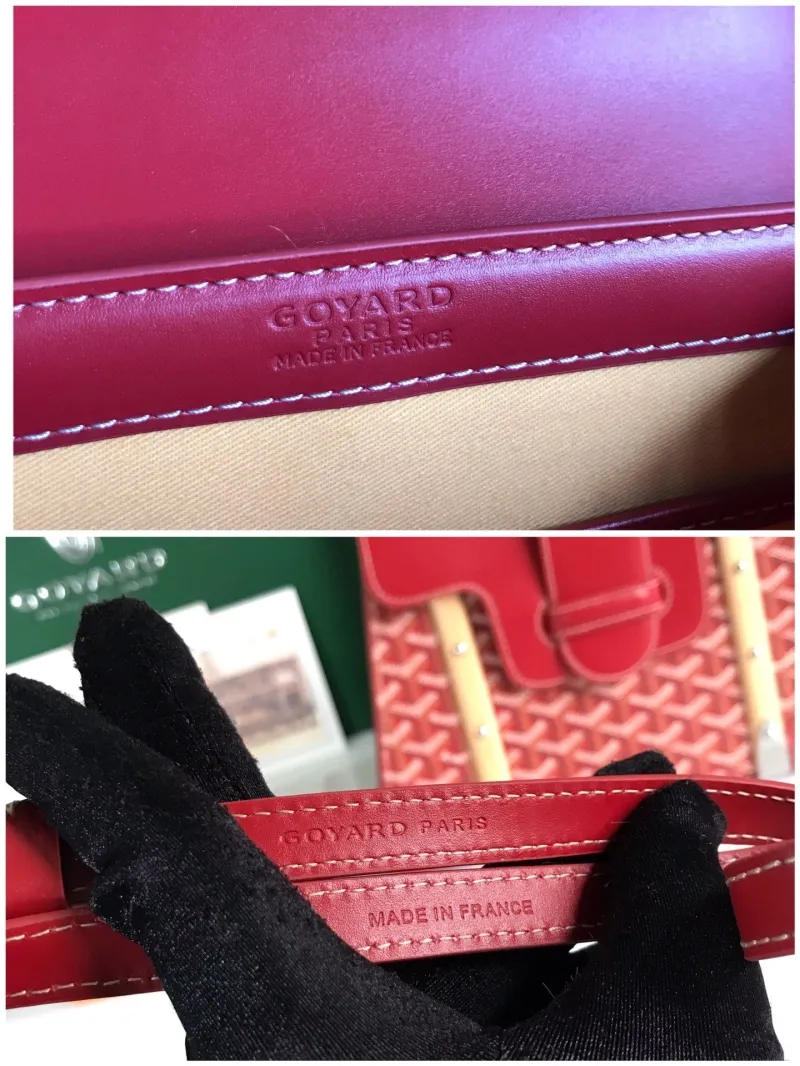 Goyard Red Top Handle Handbag with Strap - Image 9
