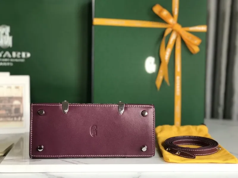 Goyard Burgundy Top Handle Bag with Strap - Image 4