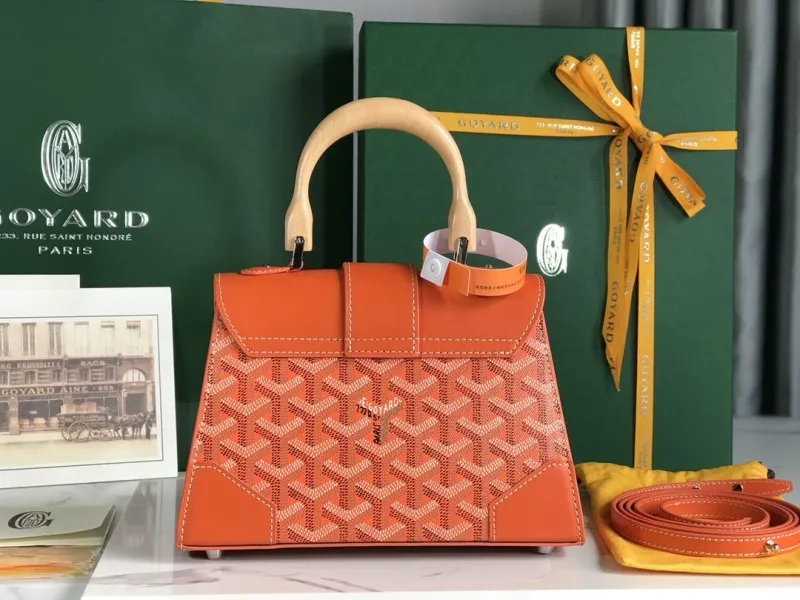 Goyard Orange Top Handle Bag 25 - Image 3