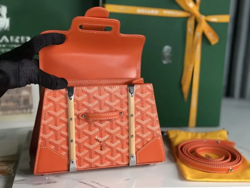 Goyard Orange Top Handle Bag 25 - Image 6