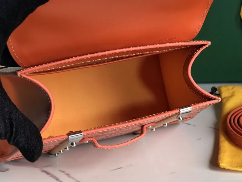 Goyard Orange Top Handle Bag 25 - Image 7
