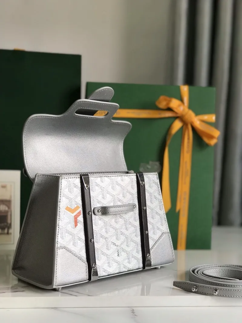 Goyard Silver Top Handle Bag 26 - Image 8