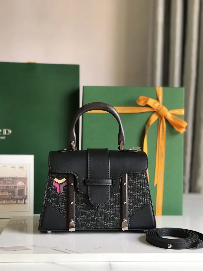 Goyard Black Top Handle Bag Size 28