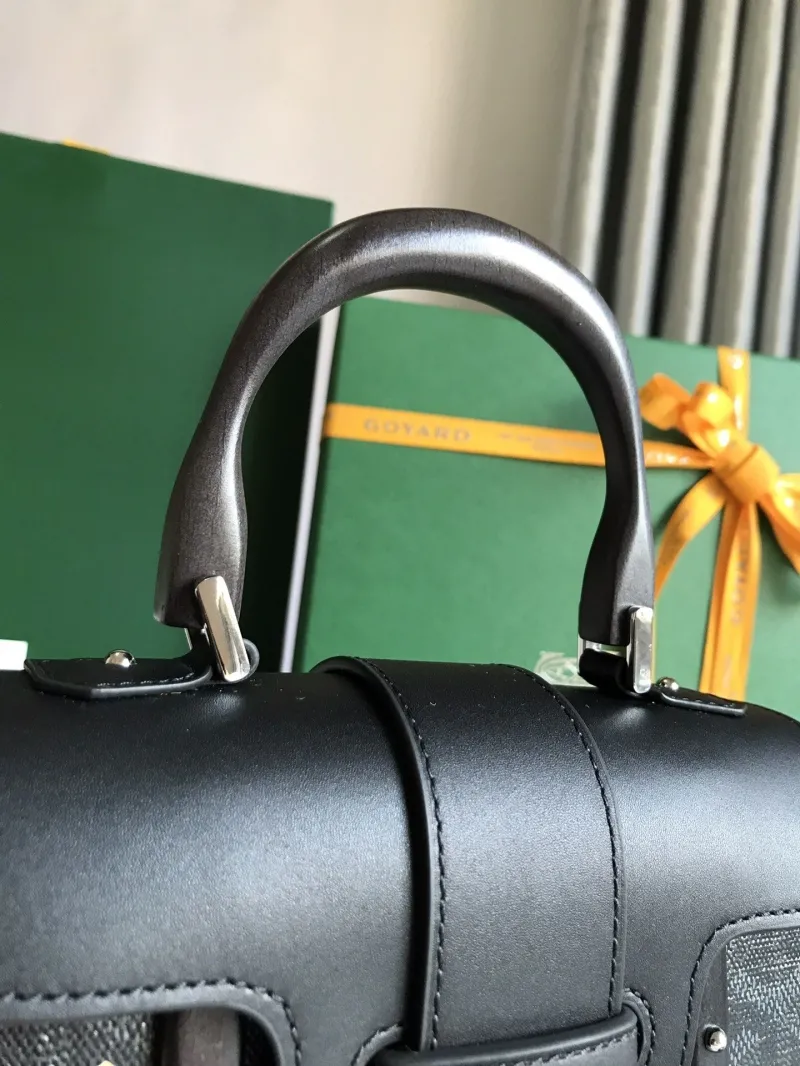 Goyard Black Top Handle Bag Size 28 - Image 5