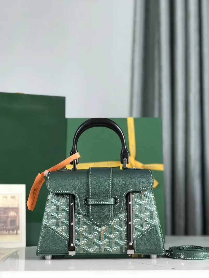 Goyard Dark Green Top Handle Bag 35