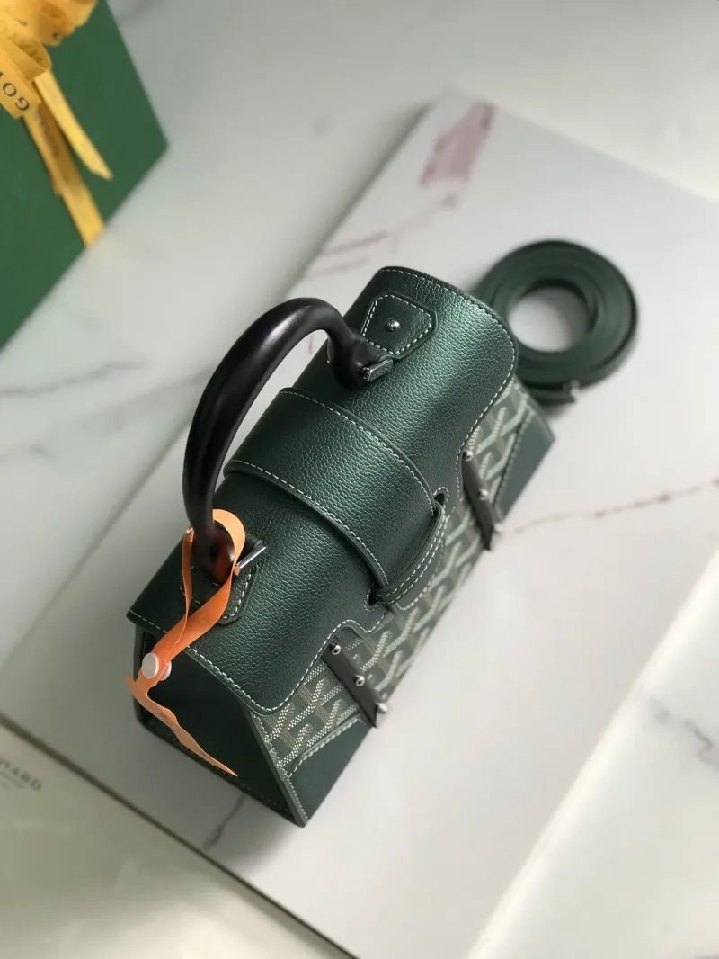 Goyard Dark Green Top Handle Bag 35 - Image 3