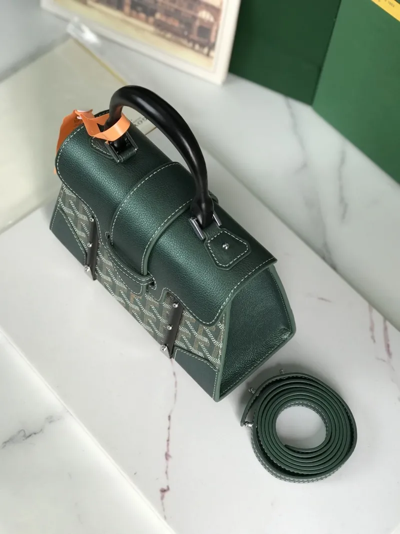 Goyard Dark Green Top Handle Bag 35 - Image 4