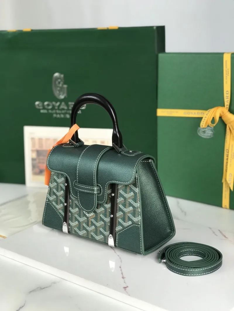 Goyard Dark Green Top Handle Bag 35 - Image 7