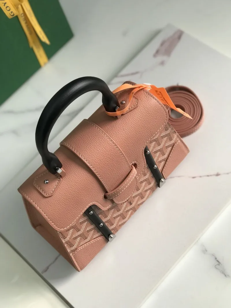 Goyard Pink Top Handle Crossbody Bag - Image 3