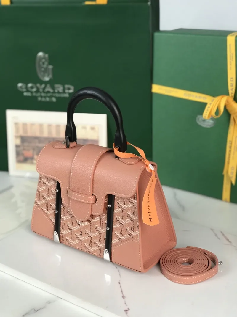 Goyard Pink Top Handle Crossbody Bag - Image 5