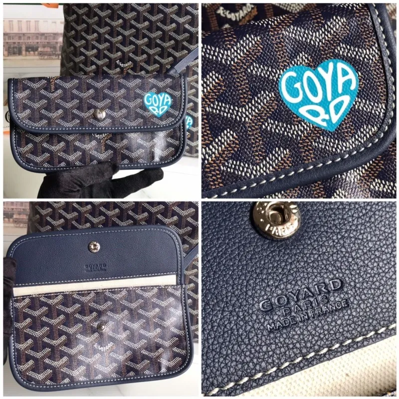 Goyard Dark Navy Hobo Bag with Mini Pouch - Image 9