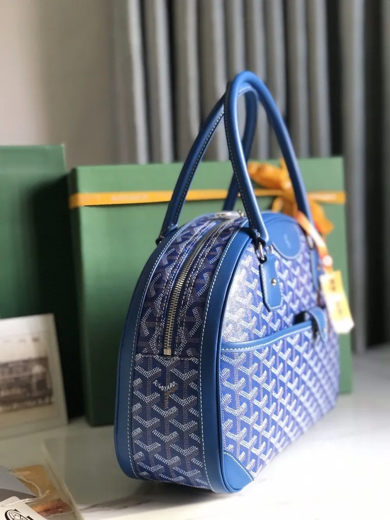 Goyard Blue Top Handle Bag 66 - Image 3