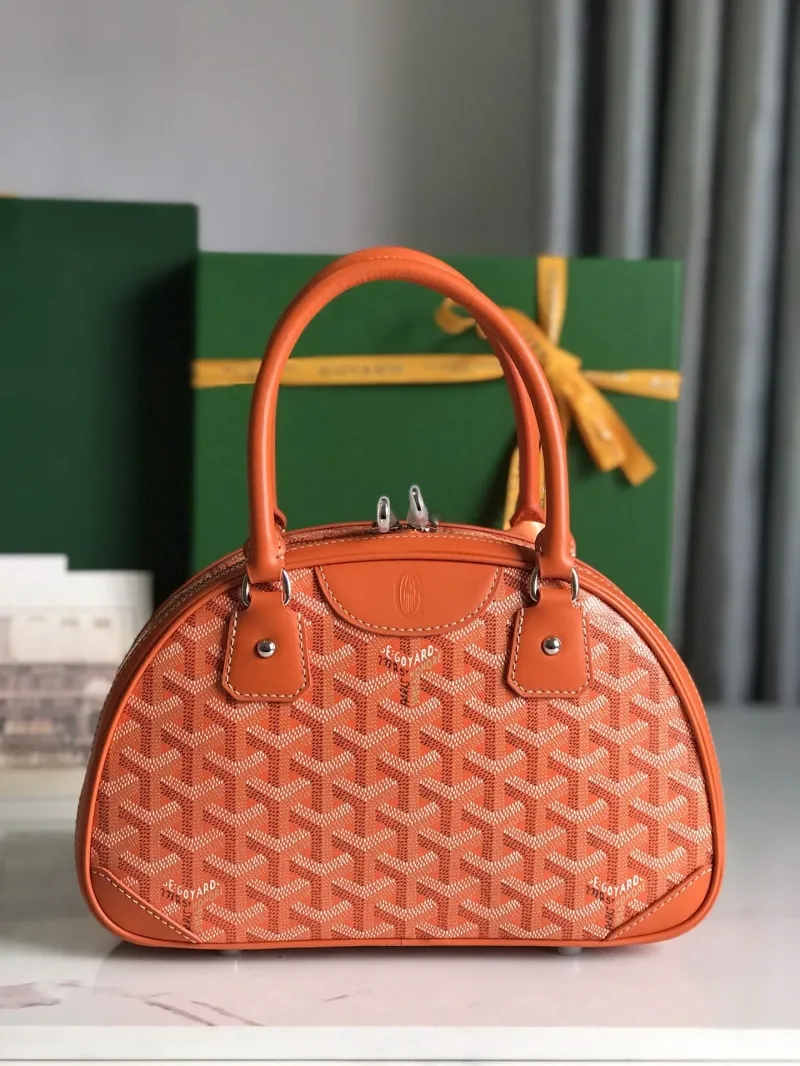 Goyard Orange Top Handle Bowling Bag - Image 3