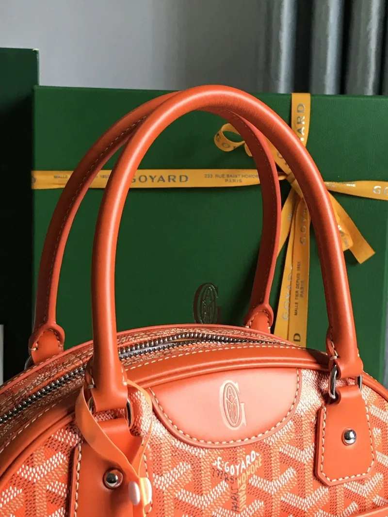 Goyard Orange Top Handle Bowling Bag - Image 6
