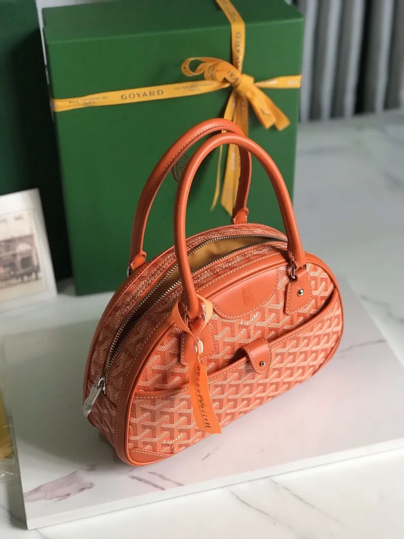 Goyard Orange Top Handle Bowling Bag - Image 8